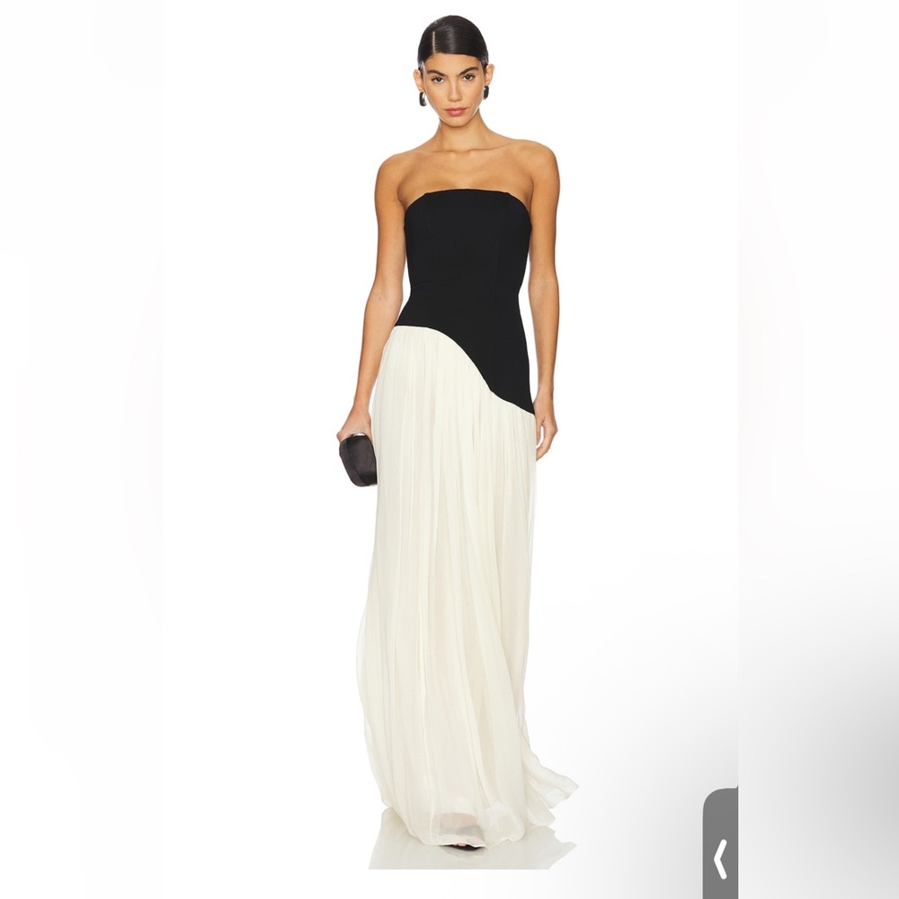 Alice Strapless Gown in Black and White